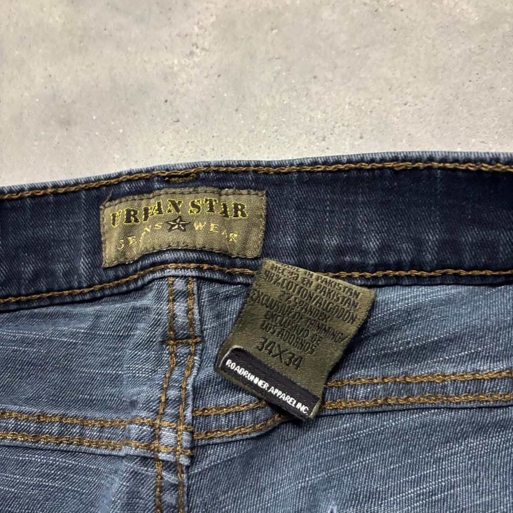 Vintage Y2K/2000s Grunge Dark Wash Streetwear Denim Jeans! 33x33 - Picture 8 of 8